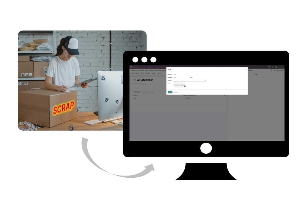 Odoo Ausschußgrund (v18)