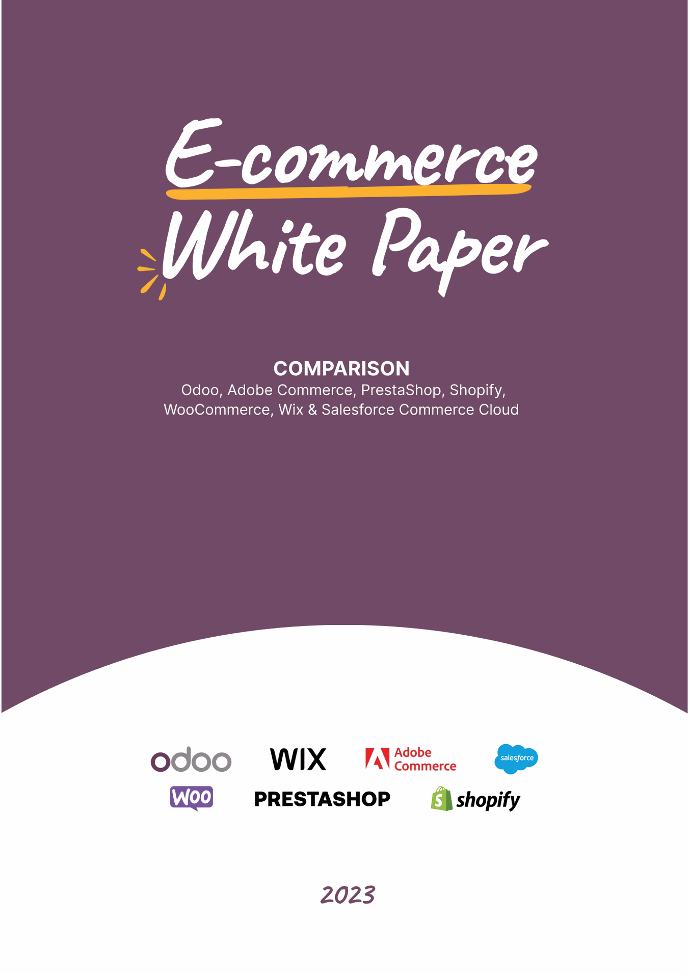 odoo comparison shopify woocommerce magento salesforce e-Commerce Comparison White Paper