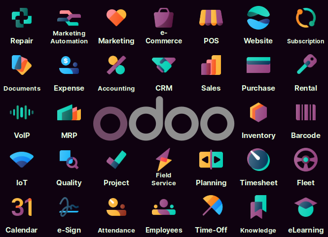 Übersicht der Odoo Apps